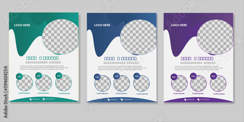 Travel poster or flyer pamphlet brochure design layout space for photo background. blue Travel flyer template for travel  agency.