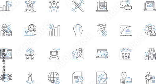Product analysis line icons collection. Features, Functionality, Design, Usage, Quality, Performance, Durability vector and linear illustration. Reliability,Versatility,Innovation outline signs set