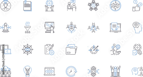Sales agreement line icons collection. Contract, Agreement, Purchase, Transaction, Deal, Obligation, Purchase Order vector and linear illustration. Payment,Delivery,Warranty outline signs set