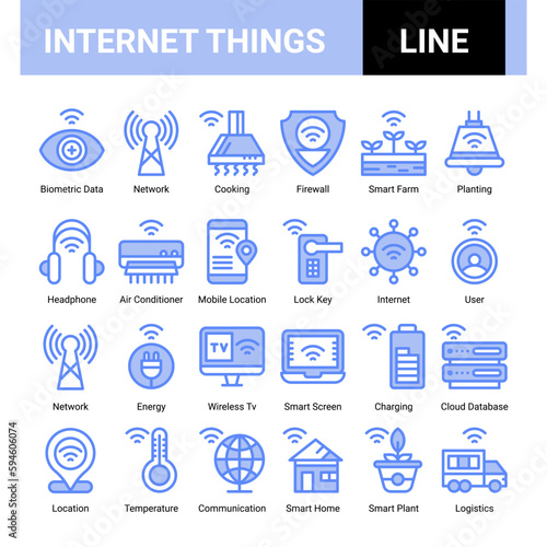 Internet Of Things icons Pack. Smart Technology icons.