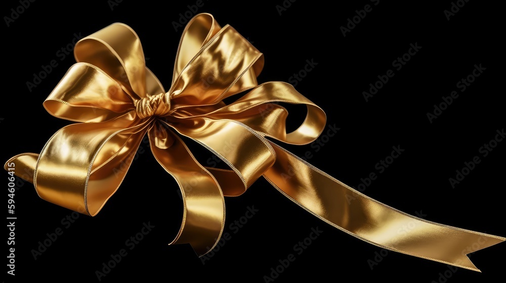 Decorative red bow with horizontal red ribbon. Bbow for page decor isolated on white.. Created with generative AI Decorative red bow with horizontal red ribbon. Bbow for page decor isolated on white.. Created with generative AI