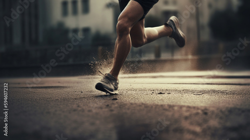 running man. speed concept Generative AI photo