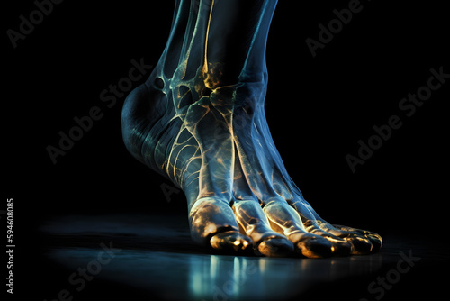 Human Foot as an futuristic X-Ray, made with an generative AI