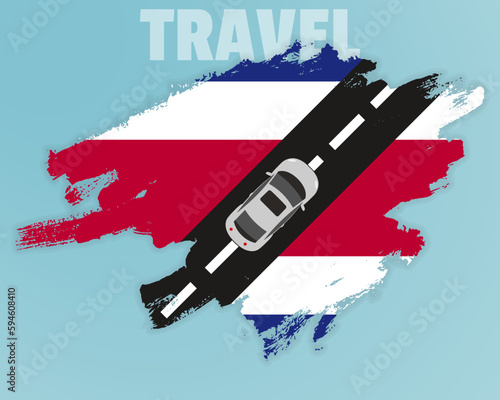 Travel to Costa Rica by car, going holiday idea, vacation and travel banner concept © Hakan