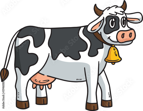 Cow Cartoon Colored Clipart Illustration
