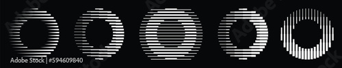 Letter O Abstract Geometric Line Logo Set