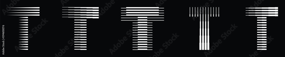 Letter T Logo Collection with Abstract Line Pattern Letter T Logo Collection with Abstract Line Pattern