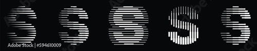 Letter S Logo Collection with Abstract Line Pattern