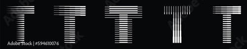 Letter T Logo Collection with Abstract Line Pattern
