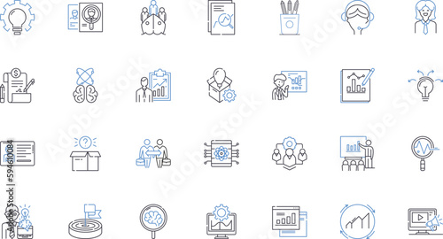Operational concept line icons collection. Efficiency, Optimization, Management, Execution, Implementation, Methodology, Logistics vector and linear illustration. Practices,Strategy,Planning outline