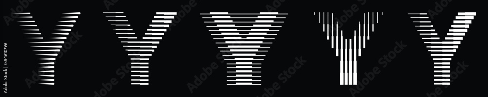 Letter Y Logo Collection with Abstract Line Pattern Letter Y Logo Collection with Abstract Line Pattern