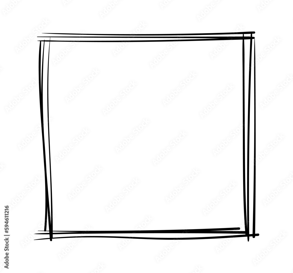 Hand drawn frames. Handdrawn square frame. Vector borders grunge template set. Hand drawn frames. Handdrawn square frame. Vector borders grunge template set.