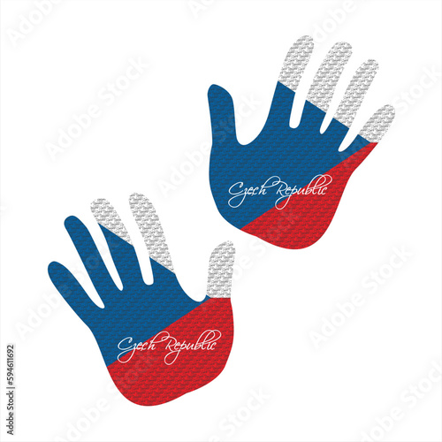 czech republic flag hand vector