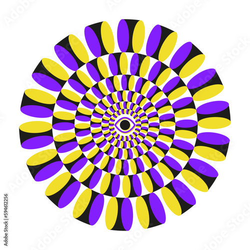 Optical illusion seamless pattern. Moving visual hypnotic
