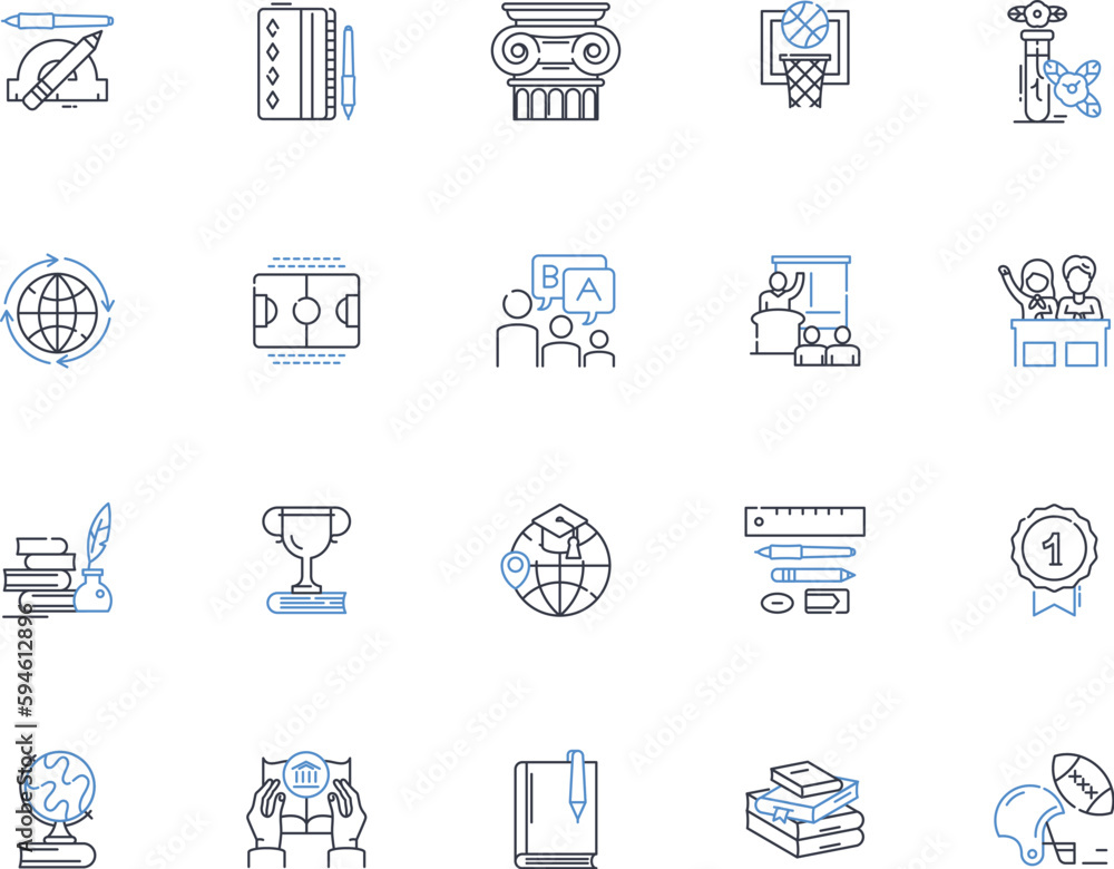 Post-secondary line icons collection. Education, College, University, Degree, Diploma, Certificate, Career vector and linear illustration. Future,Options,Opportunity outline signs set Post-secondary line icons collection. Education, College, University, Degree, Diploma, Certificate, Career vector and linear illustration. Future,Options,Opportunity outline signs set
