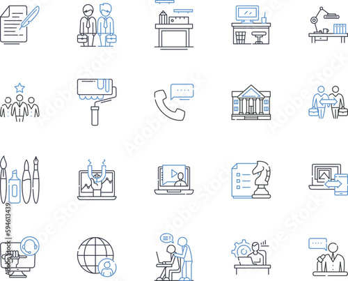 Nerking event line icons collection. Nerking, Connections, Collaboration, Professionalism, Industry, Success, Growth vector and linear illustration. Relationships,Innovation,Community outline signs