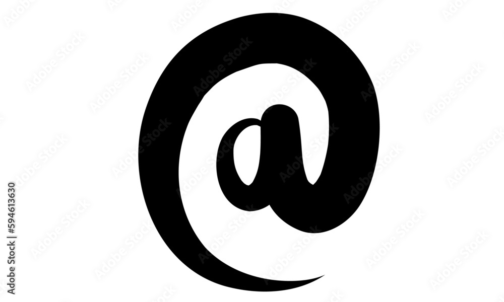 @ sign et symbol black hand drawing vector illustration graphic @ sign et symbol black hand drawing vector illustration graphic