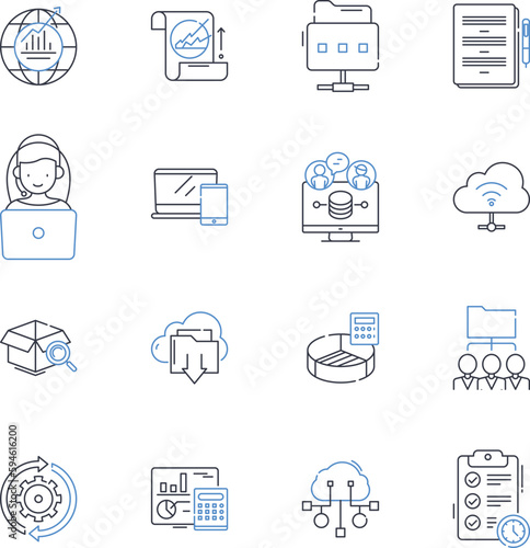 Photography Feedback and devices line icons collection