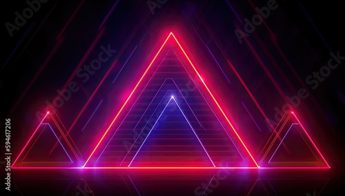 Colorful vector background has a futuristic feel, featuring bright electric neon lines that glow and create an abstract design - generative ai