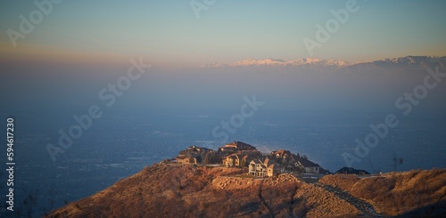 Majestic town on the mountain top, captured from Suncrest community near Draper, UT