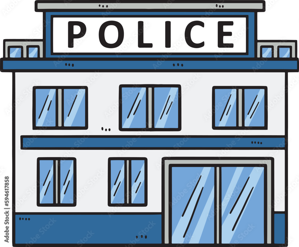 Police Station Cartoon Colored Clipart Police Station Cartoon Colored Clipart