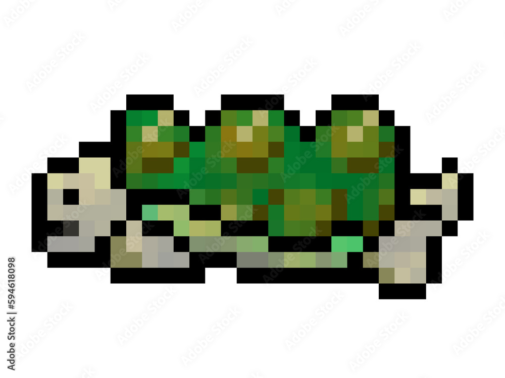 Fototapeta premium かめのドット絵