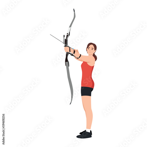 Archery athlete with compound bow.