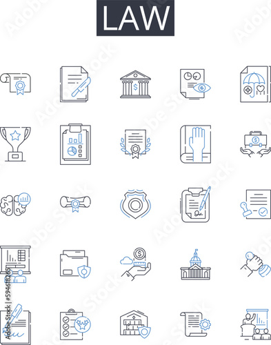 Law line icons collection. Insight, Perception, Empathy, Awareness, Sixth sense, Instinct, Introspection vector and linear illustration. Hunch,Intimate,Sensitivity outline signs set