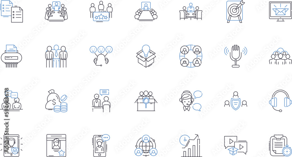 Trade Alliances line icons collection. Cooperation, Collaboration, Agreements, Commitments, Unity, Partnership, Integration vector and linear illustration. Connections,Alliances,Nerks outline signs