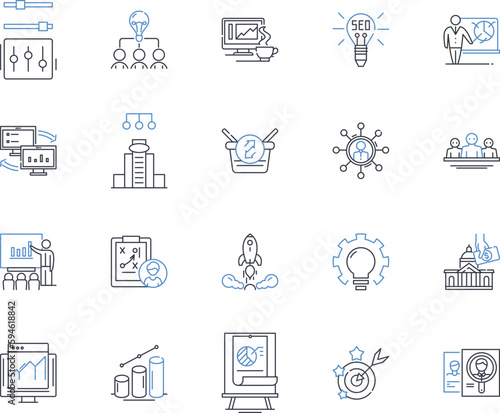 Communication and dialogue line icons collection. Conversation, Interaction, Exchange, Discourse, Connection, Collaboration, Expression vector and linear illustration. Communion,Correspondence,Debate