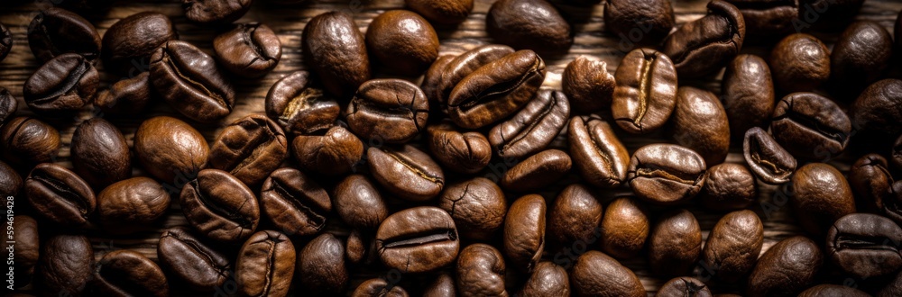 Texture of coffee beans, coffee beans close-up. Generative AI Texture of coffee beans, coffee beans close-up. Generative AI