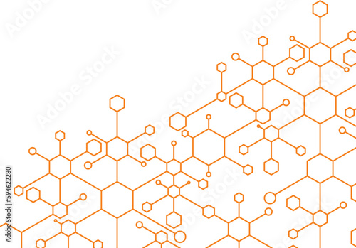 grid of orange polygons