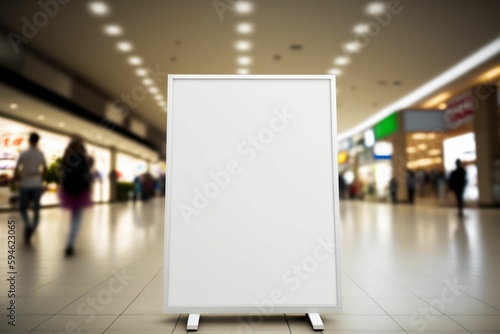 Blank empty billboard in avenue mall, shopping center, place for a text or montage