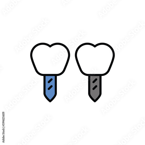 false tooth icon vector stock.