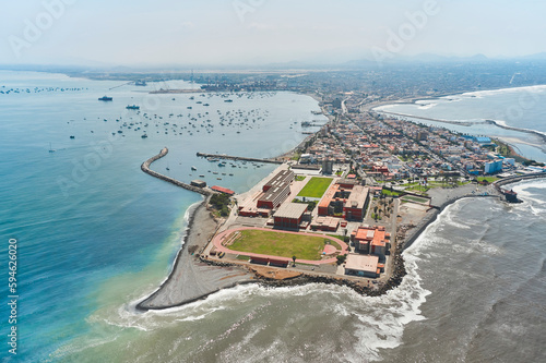 La Punta Callao Peru. Aerial view. Panoramic view. photo