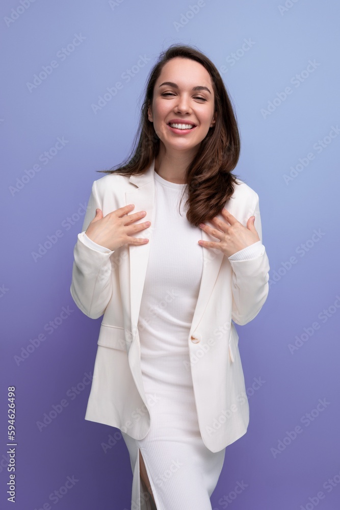 emotional confident young brunette business woman emotional confident young brunette business woman