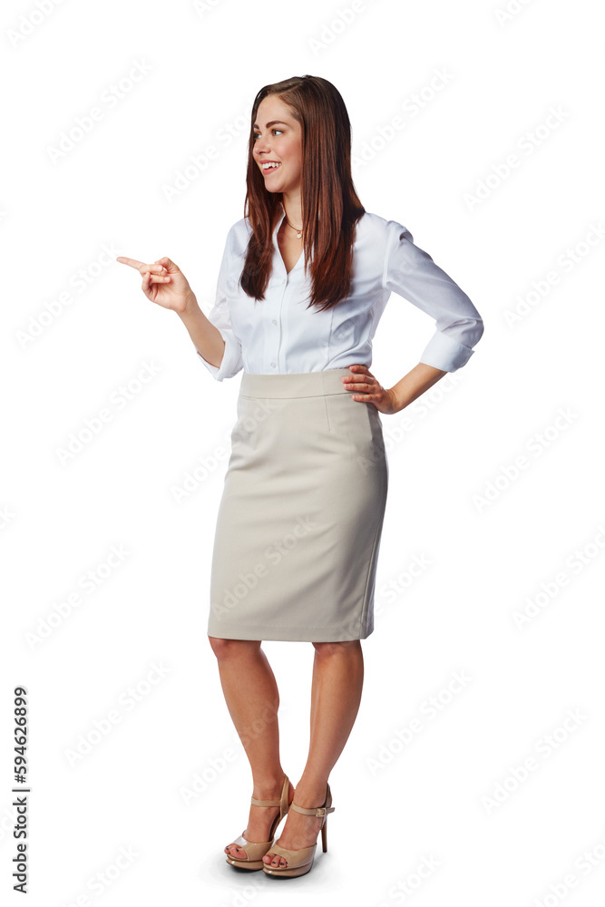 Happy, business woman and pointing for advertising, news deal and isolated on a transparent png background. Female worker, marketing promotion and review of presentation, choice and offer coming soon Happy, business woman and pointing for advertising, news deal and isolated on a transparent png background. Female worker, marketing promotion and review of presentation, choice and offer coming soon