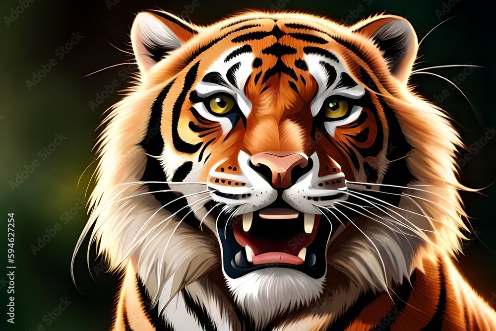 Fototapeta premium Tiger portrait, Generative AI