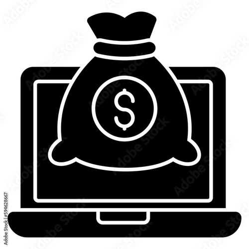 Creative design icon of online money 