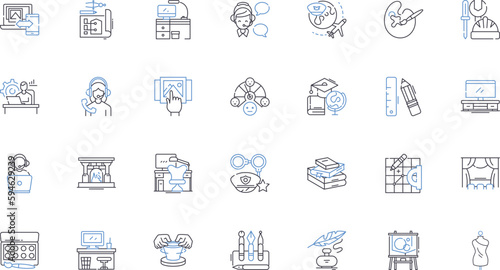 Expert and specialist line icons collection. Strategist, Proficient, Authority, Veteran, Professional, Skilled, Experienced vector and linear illustration. Guru,Authority,Specialist outline signs set