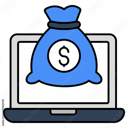 Creative design icon of online money 