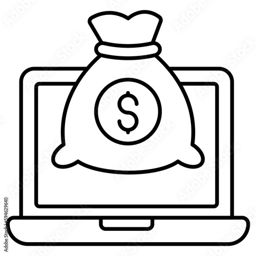 Creative design icon of online money 