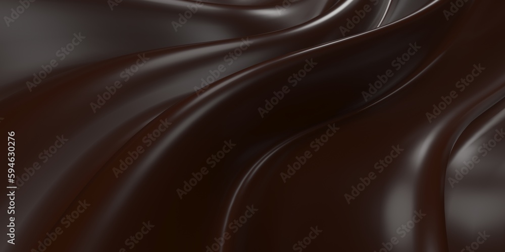 Naklejka premium Chocolate background. Melted choco mass
