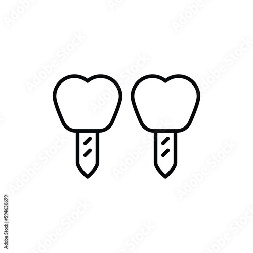 false tooth icon vector stock.