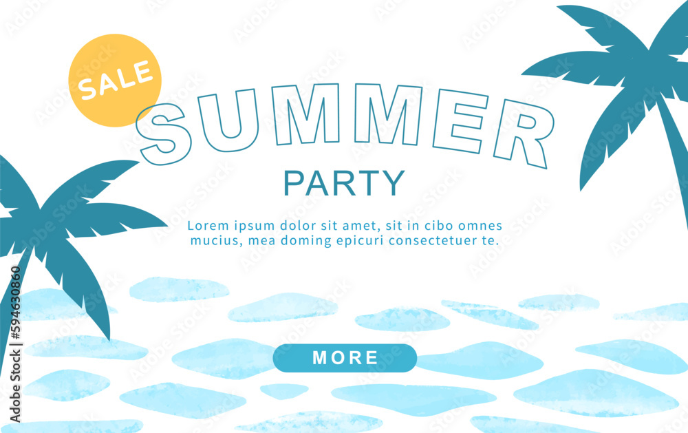 Summer template ocean background with leaves. Summer template ocean background with leaves.