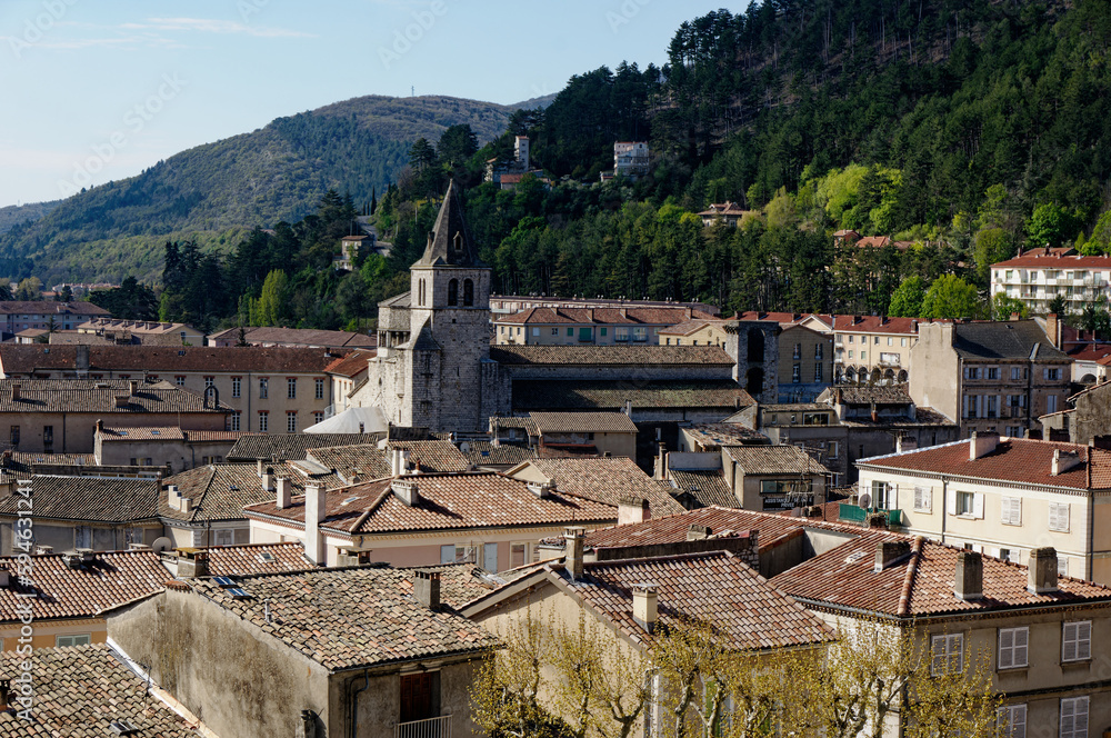 View of Sisteron's Old Town and Cathedral, France