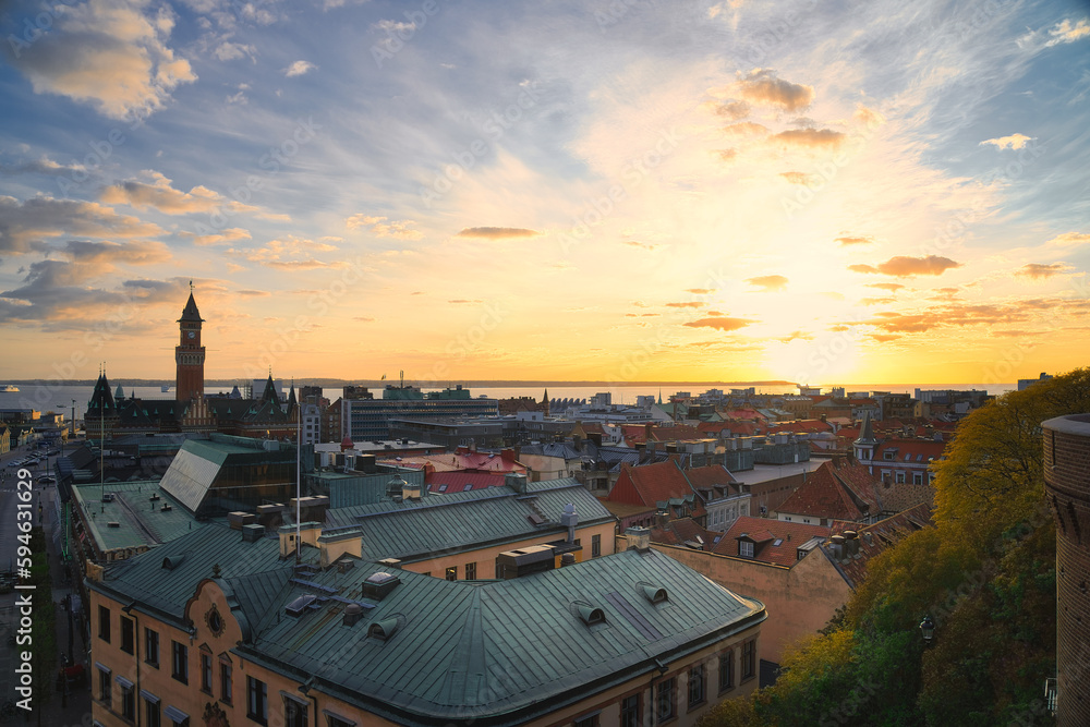 Cityscape Helsingborg, Sweden.
