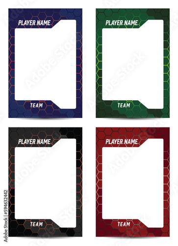 Modern sports cards frame hexagonal techno texture pattern