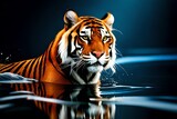 Tiger swimming, Generative AI