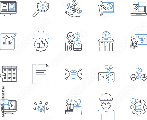 Quality alaytics line icons collection. Metrics, Analysis, Performance, Standards, Benchmarking, Evaluation, Insights vector and linear illustration. Compliance,Optimization,Progress outline signs set